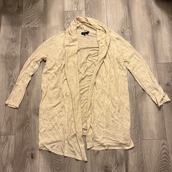 Theory linen shawl open long cardigan size m - Picture 2 of 5